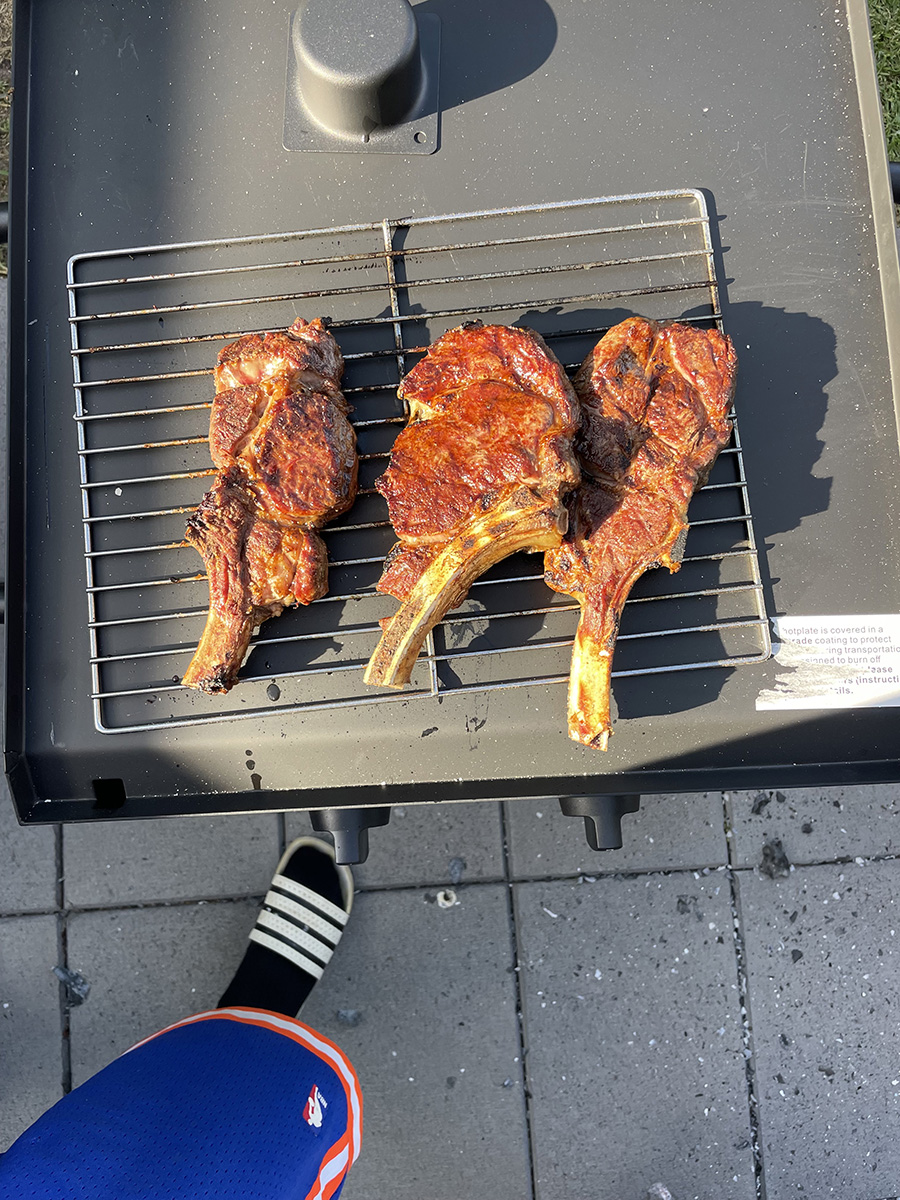 I cooked some steaks.